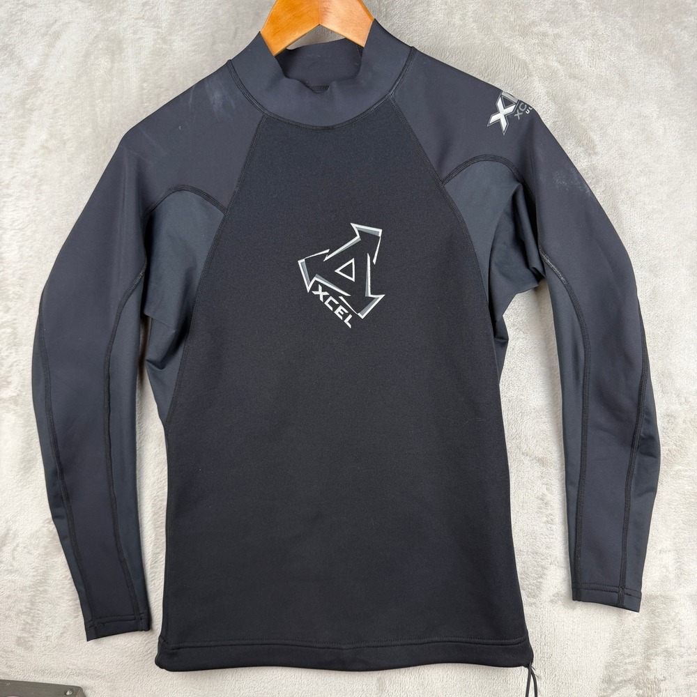 Xcel UltraStretch Neoprene Wetsuit Top Mens L Black Long Sleeve‎ MN410612